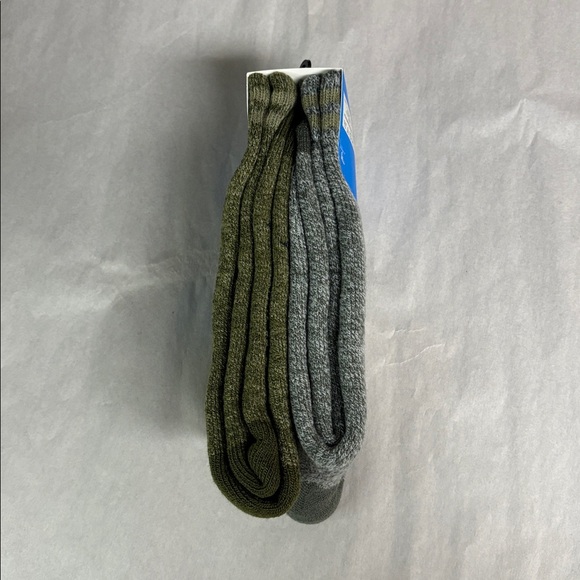 New Columbia Socks Men’s 2 Pair Green & Gray Warm Fleece Socks Activewear Casual - Picture 5 of 13